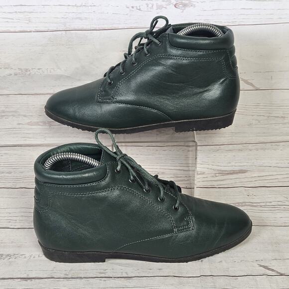Vintage West 31 St Boots Green Ankle 5 Eyelet Lace Up Size 7.5 - Picture 1 of 7